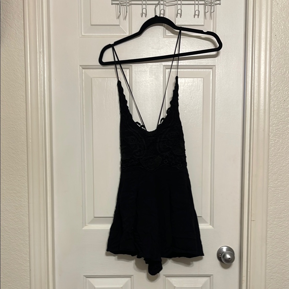 Black Lace Romper